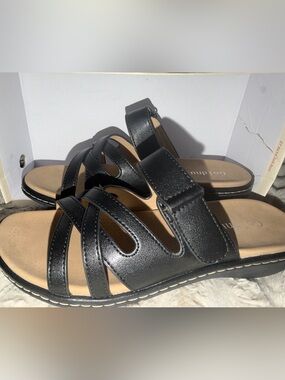 Black Strappy Comfort Sandals by Goldnut size 38-NEW
